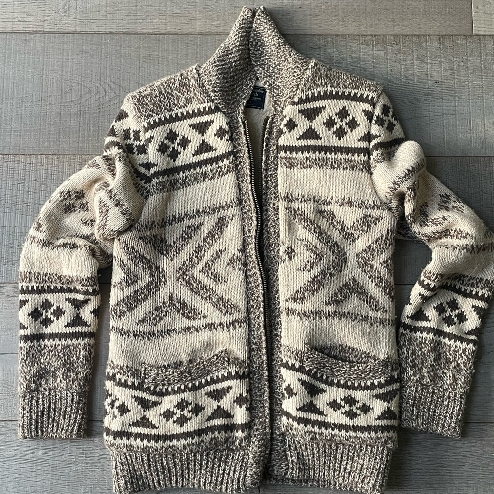 Abercrombie & Fitch Wool Knit Jacket  Full Zip - Size S